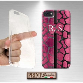 Cover Personalizzata - MONOGRAMMA INIZIALI NOME - PELLE SERPENTE - Samsung