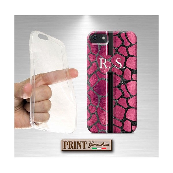 Cover Personalizzata - MONOGRAMMA INIZIALI NOME - PELLE SERPENTE - Samsung