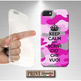 Cover Personalizzata - KEEP CALM MIMETICA ROSA - Huawei