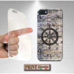 Cover stampata Nautica TIMONE VINTAGE LEGNO effetto iPhone