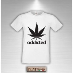 T-Shirt - ADDICTED MARIJUANA - Frasi divertenti - Idea regalo