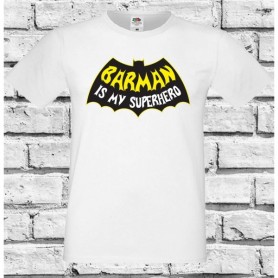 T-Shirt - BARMAN IS MY SUPERHERO - Idea regalo - Barista