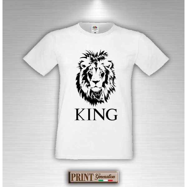 T-Shirt - LEONE LEONESSA KING QUEEN - Idea regalo - San Valentino - Coppia