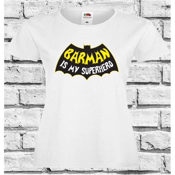 T-Shirt - BARMAN IS MY SUPERHERO - Idea regalo - Barista