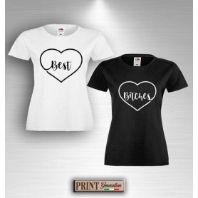 T-Shirt - BEST BITCHES - Amicizia - Idea regalo - Coppia