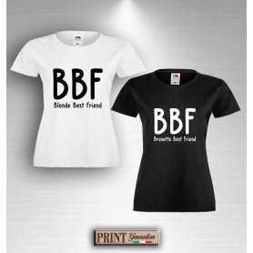 T-Shirt - BEST BLONDE BRUNETTE FRIENDS - Amicizia - Idea regalo - Coppia