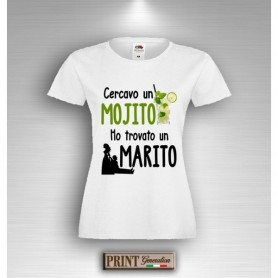 T-Shirt - CERCAVO UN MOJITO HO TROVATO UN MARITO - Addio al Nubilato