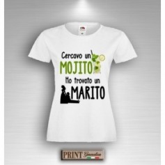 T-Shirt - CERCAVO UN MOJITO HO TROVATO UN MARITO - Addio al Nubilato