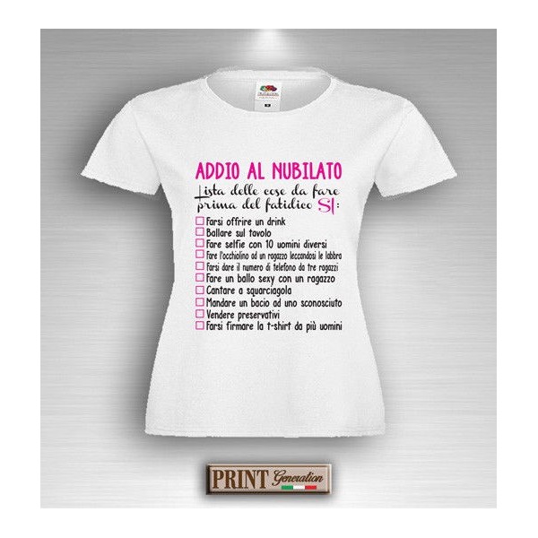 T-Shirt - LISTA COSE DA FARE PRIMA DEL SI - Addio al Nubilato - Lista personalizzata