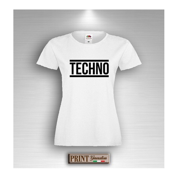 T-Shirt - TECHNO - Dj - Idea regalo - Musica