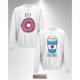 Felpa - BEST FRIENDS DONUT E COFFEE - Idea regalo