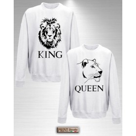 Felpa - LEONE KING LEONESSA QUEEN - Idea regalo - San Valentino