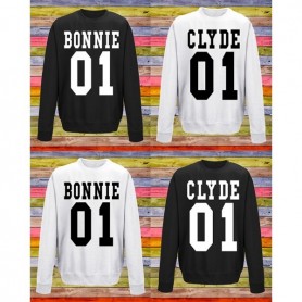 Felpa personalizzata - Modello BONNIE & CLYDE - Idea regalo