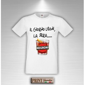 T-Shirt Il giorno leoni di sera Negroni Frase Divertente Maglietta Uomo