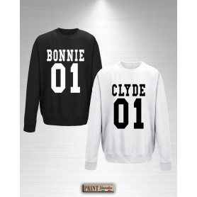 Felpa personalizzata - Modello BONNIE & CLYDE - Idea regalo