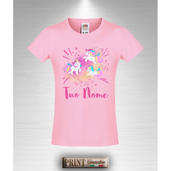 Childrens personalizzata Unicorno T-shirt Ragazzi Ragazze Bambini Equitazione T-Shirt Top 