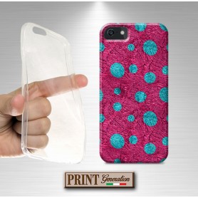 Cover Fucsia pois azzurri iPhone