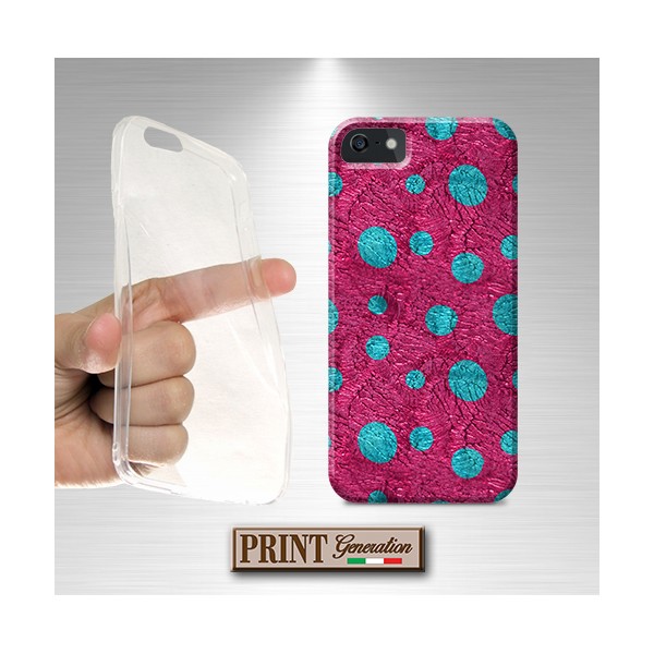 Cover Fucsia pois azzurri iPhone
