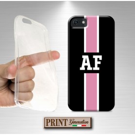 Cover Monogramma rosa nero personalizzata iPhone