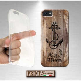 Cover stampata effetto Legno vita mare life beach Nokia