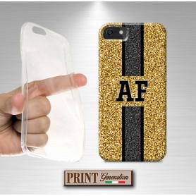 Cover stampata Personalizzata monogramma oro fantastico effetto glitter Nokia