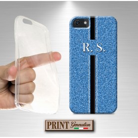 Cover Personalizzata glitterata azzurro Nokia