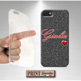 Cover Nome personalizzato brillantini cuore iPhone