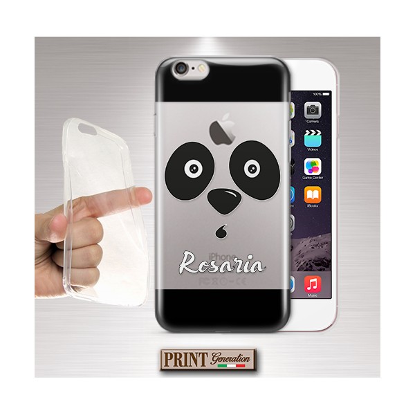 Cover trasparente personalizzata nome panda nero Nokia