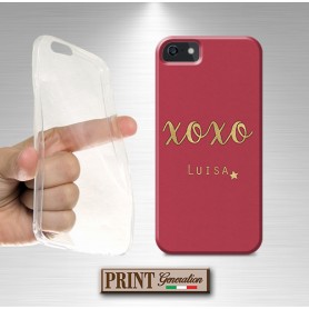Cover Personalizzata nome xoxo oro rosso stella iPhone