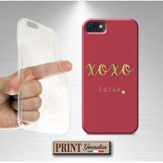 Cover Personalizzata nome xoxo oro rosso stella iPhone