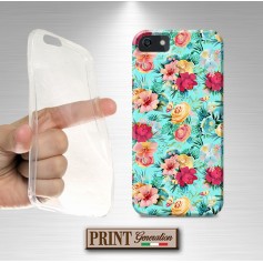 Cover Azzurro stickers colorati fantasia fiore Xiaomi