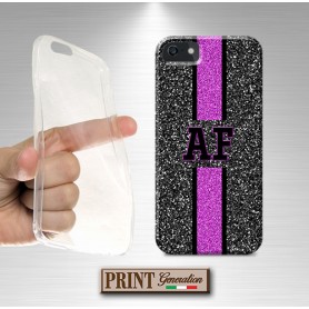 Cover stampata Personalizzata monogramma scintillante fucsia effetto glitter Xiaomi