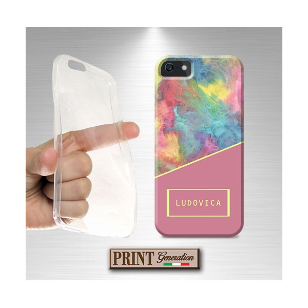 Cover Personalizzata nome giallo arcobaleno Nokia