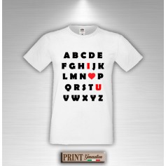 T-Shirt Alfabeto Ti Amo Maglietta Uomo Coppia Fidanzati San Valentino