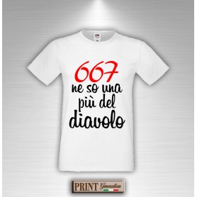 T-Shirt 667 ne so una più del diavolo Maglietta Uomo Frasi Divertenti