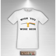 T-Shirt WISH YOU WERE BEER Maglietta Uomo Frasi Divertenti