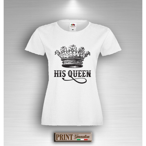 T-Shirt IL SUO RE e LA SUA REGINA Maglietta Idea Regalo Coppia Innamorati San Valentino