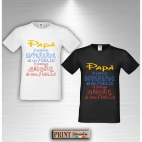 T-Shirt - PAPA' SUPEREROE DI UN FIGLIO AMORE DI UNA FIGLIA