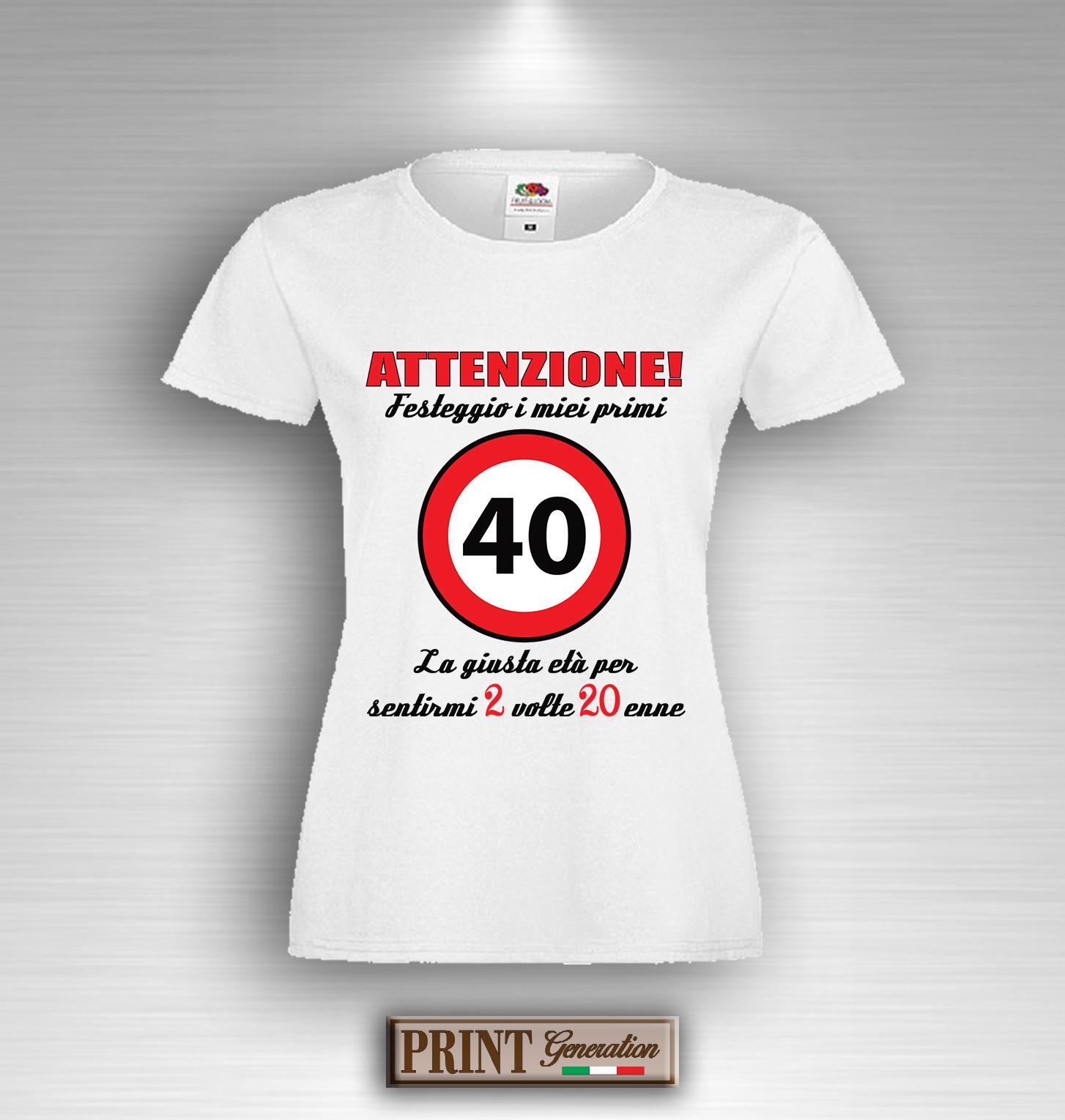 T-Shirt Quarantesimo Compleanno 40 Anni 2 Volte Ventenne