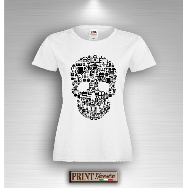 T-Shirt - DEAD SCHOOL - TESCHIO OGGETTI SCUOLA