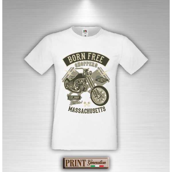 T-Shirt - BORN FREE CHOPPER - NATI LIBERI
