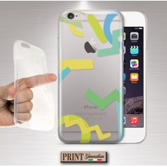 Cover - 'ASTRATTO azzurro' forme figure colorito Memphis style 80s TRASPARENTE NOKIA