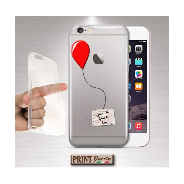 Cover - 'balloon YOU'LL FLOAT TOO' palloncino it pagliaccio horror film pennywise TRASPARENTE IPHONE