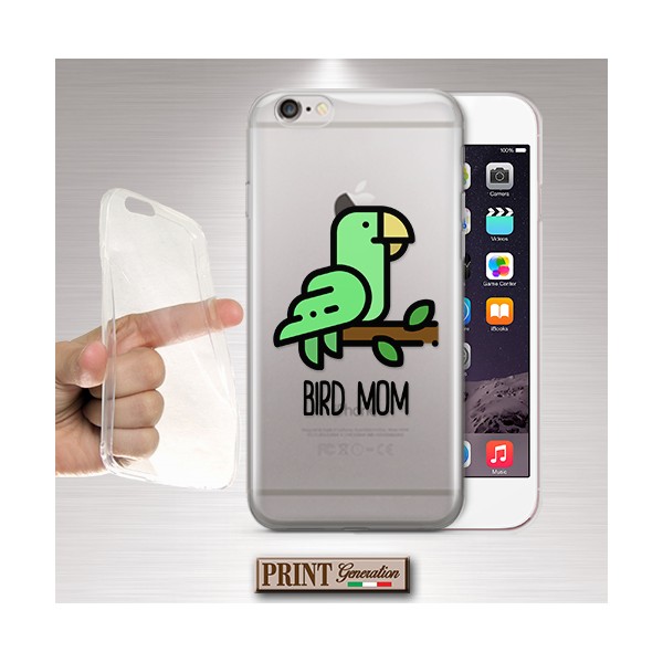 Cover - 'BIRD MOM' trasparente uccello carino mamma papagallo NOKIA