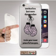 Cover- 'BOX GLOVES brain punches' TRASPARENTE guantoni da boxe frasi tumblr aesthetic cervello sports IPHONE