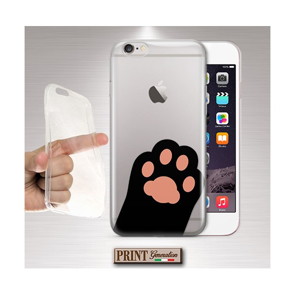 Cover - 'CAT PAW trasp' gatto carino trasparente minismalista zampa NOKIA