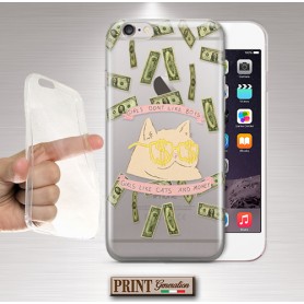 Cover - 'CATS AND MONEY' SARCASMO DIVERTENTE FRASI TRASPARENTE GATTI tumblr aesthetic NOKIA