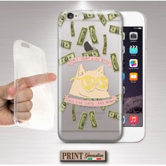 Cover - 'CATS AND MONEY' SARCASMO DIVERTENTE FRASI TRASPARENTE GATTI tumblr aesthetic NOKIA