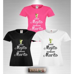 T-Shirt OGGI MOJITO DOMANI MARITO Maglietta slim fit Addio al Nubilato Sposa