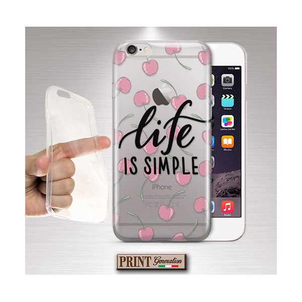 Cover - 'CILIEGIE' trasparente pattern ciliegie frasi donna carino NOKIA